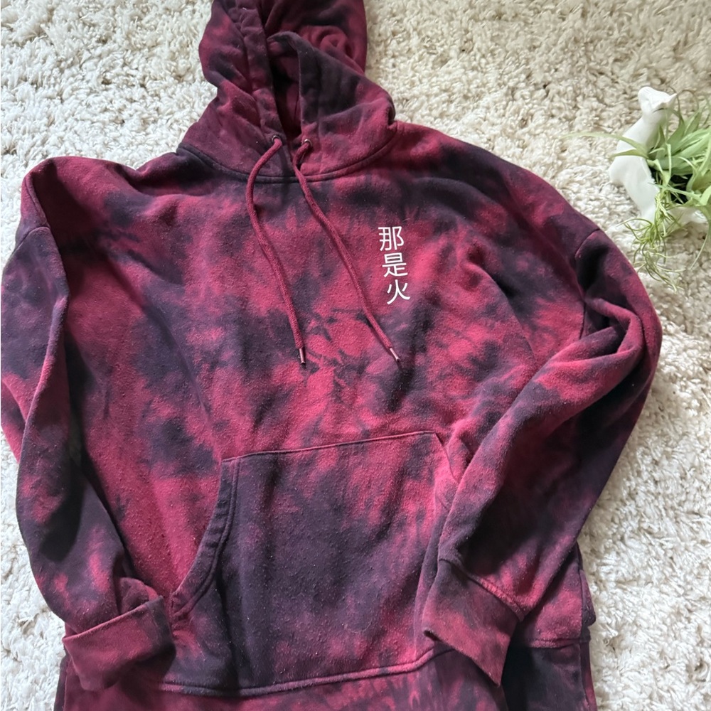 Empyre Burgundy and Black Tie-Dye Hoodie